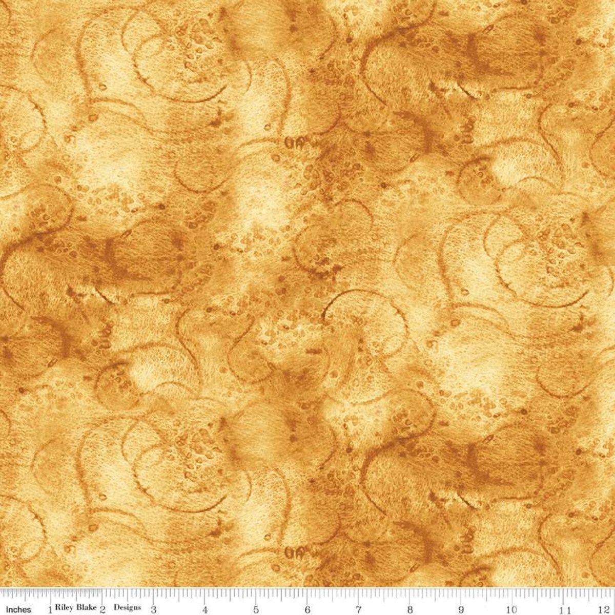 Riley Blake Designs Painter&#39;s Watercolor Swirl by J. Wecker Frisch C680-Ochre