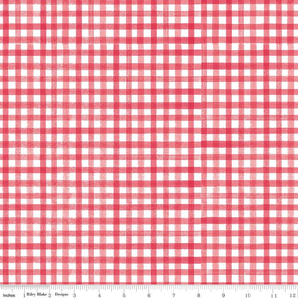 Riley Blake Designs Flora No.6 Gingham C14465-Raspberry