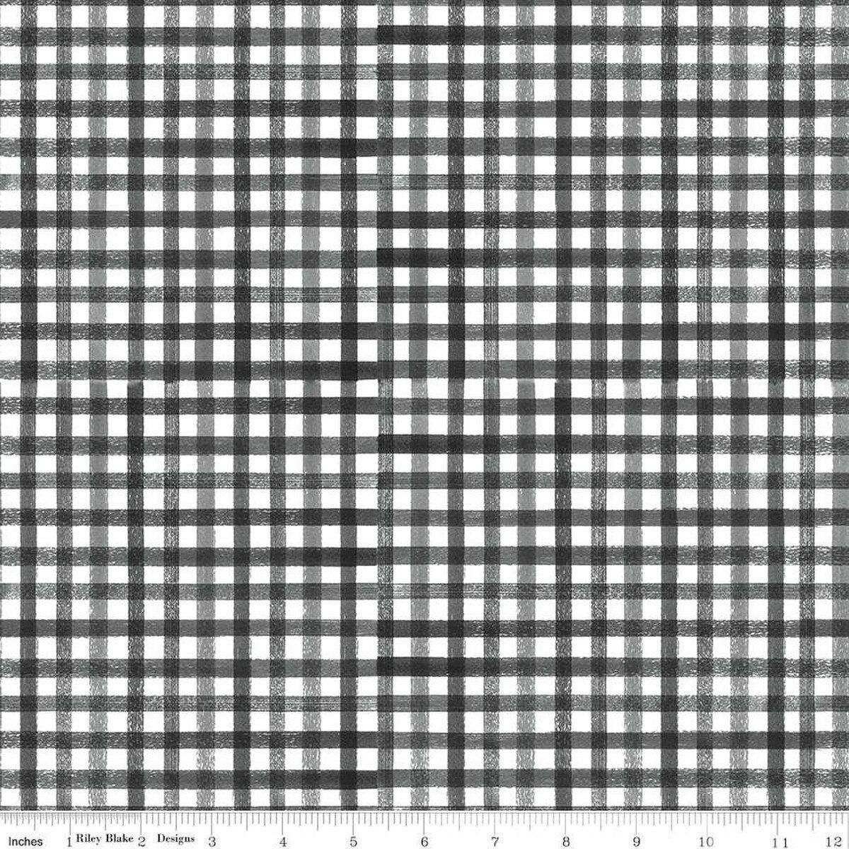 Riley Blake Designs Flora No.6 Gingham C14465-Black