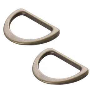 ByAnnie D Ring Flat 1&quot; HAR1DRABTWO Antique Brass