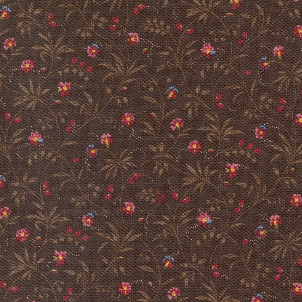 Moda Fabrics Florence&#39;s Fancy Sweet Blossoms 31662 18 Chocolate