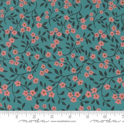 Moda Fabrics Sagewood Dogwood 11953 17 Teal