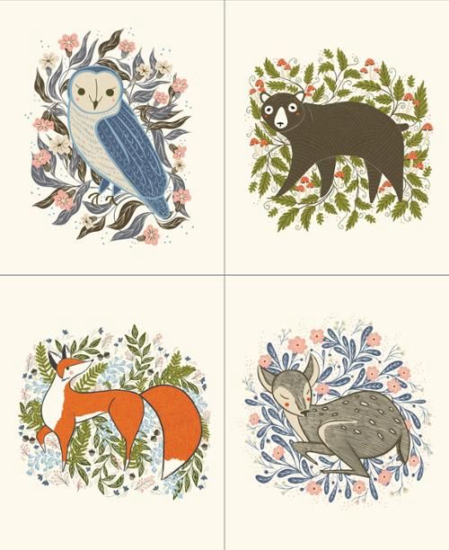 Moda Fabrics Woodland Wonder 48400 11 Cloud Panel