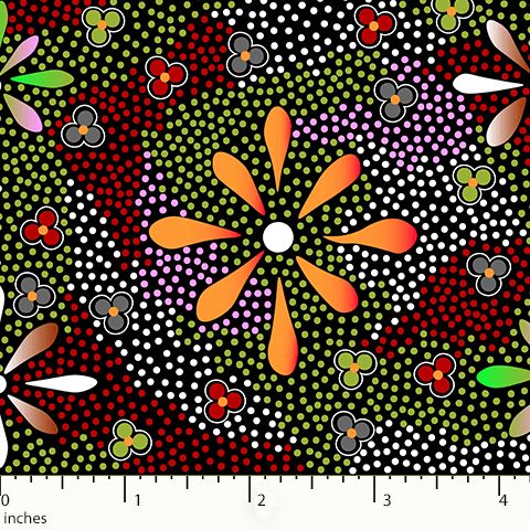 M&amp;S Textiles Australia Flowers In The Desert FLDB Black