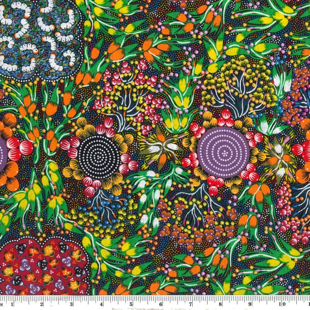 M&amp;S Textiles Australia Bush Plum + Bush Banana Dreaming BPBBM Multi
