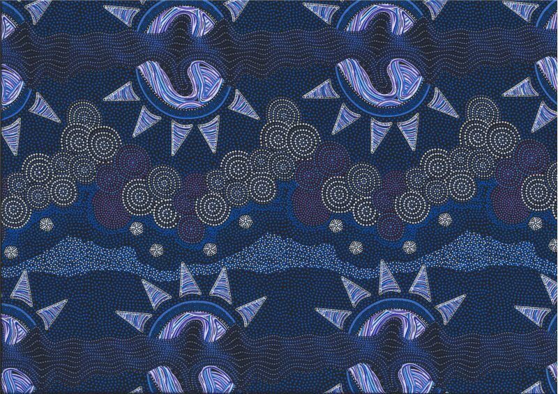 M&amp;S Textiles Australia Sunset Night Dreaming SNDB Blue