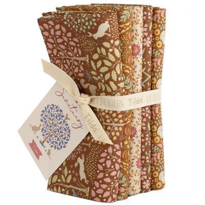 Tilda Fabrics Sanctuary 5pc FQ Bundle TIL300197 Caramel and Ochre