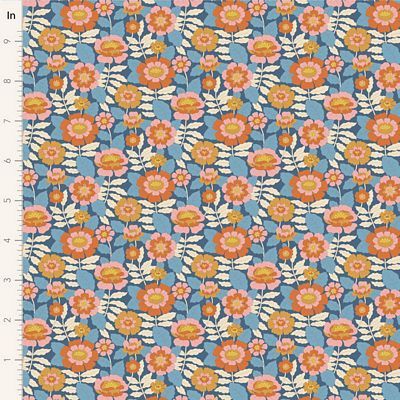 Tilda Fabrics Wallflower TIL100611 V15 Blue