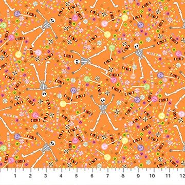 FIGO Fabrics Mr. Bones Sews 91075-56 Orange