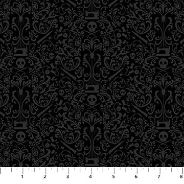 FIGO Fabrics Mr. Bones Sews 91080-99 Black