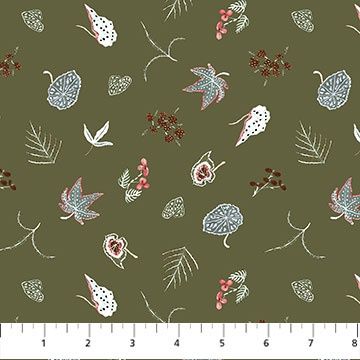 FIGO Fabrics Trek Botanical Green 90794 74