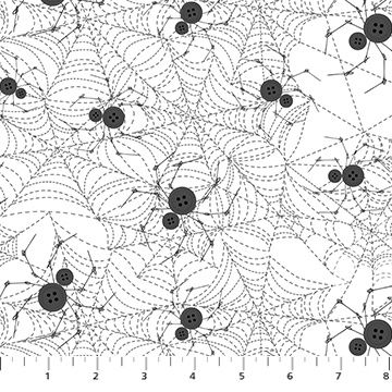 FIGO Fabrics Mr. Bones Sews 91077-10 White