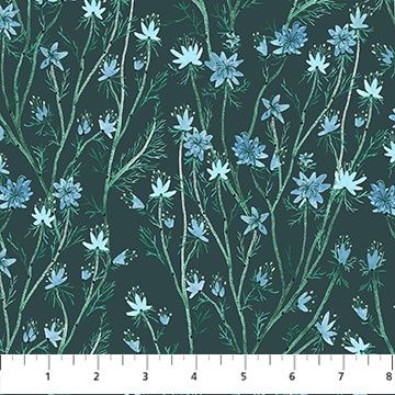 FIGO Fabrics Trek Weed Teal 90796 64