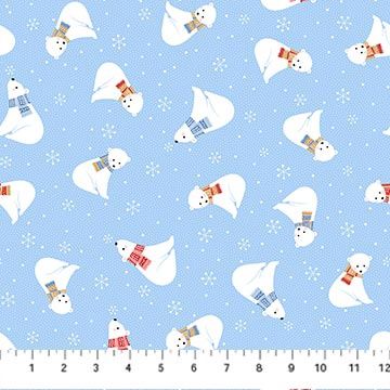 Northcott Bear Hugs Flannel F10488-40 Baby Blue