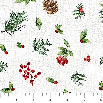 Northcott Fabrics Winter Song 27806-10 White Multi