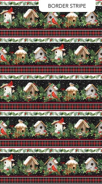 Northcott Fabrics Winter Song DP27801-99 Black Multi