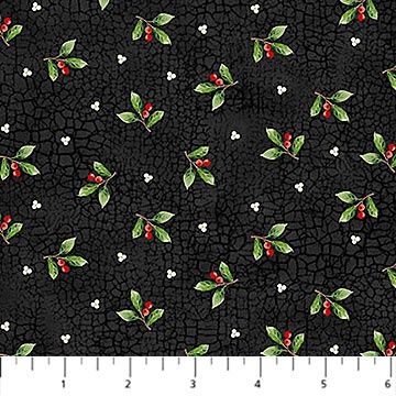 Northcott Fabrics Winter Song 27807-99 Black Multi
