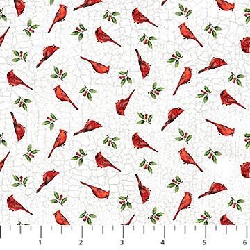 Northcott Fabrics Winter Song 27805-10 White Multi