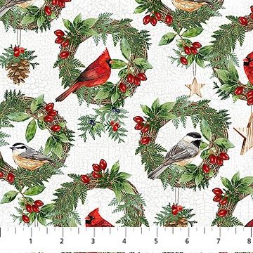 Northcott Fabrics Winter Song DP27803-10 White Multi