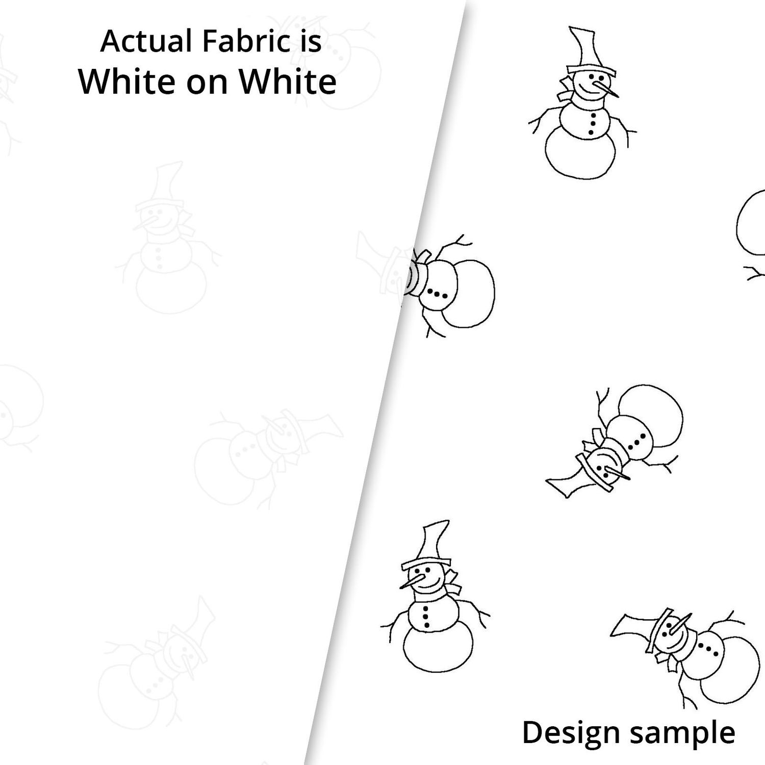 P&amp;B Textiles Ramblings Holiday II Snowmen RAH2 04222 W White on White Tonal