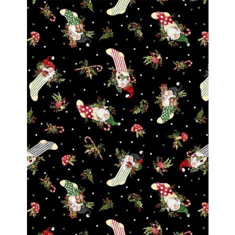 Wilmington Prints Merry Gnome-ments 3023 39893 973 Black