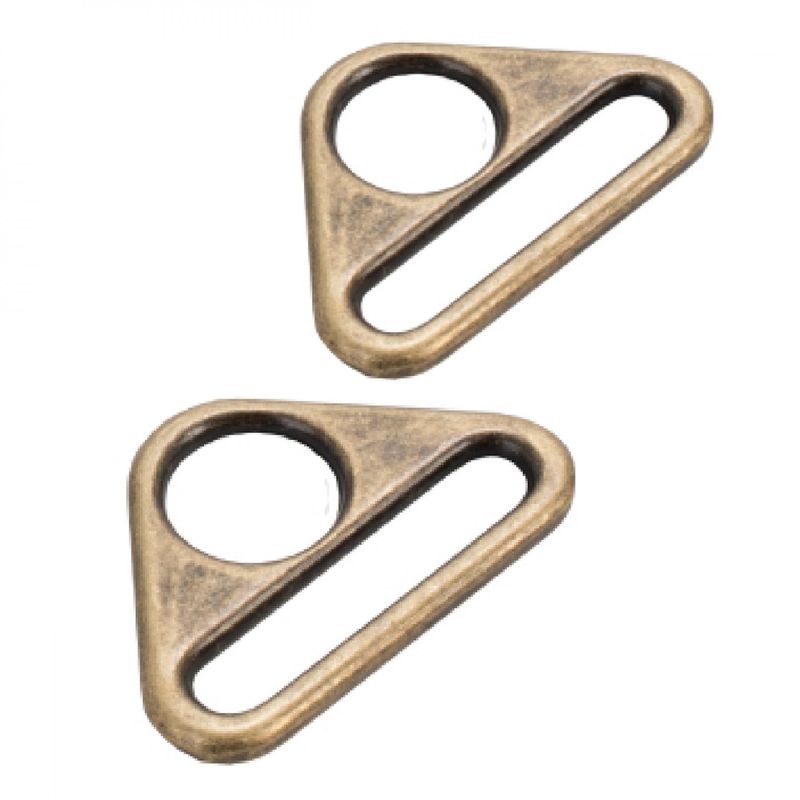 ByAnnie Triangle Ring Flat 1&quot; Set of Two HAR1TRABTWO Antique Brass