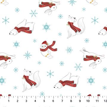 Northcott Fabrics Woodland Wishes 27905-10 White Multi