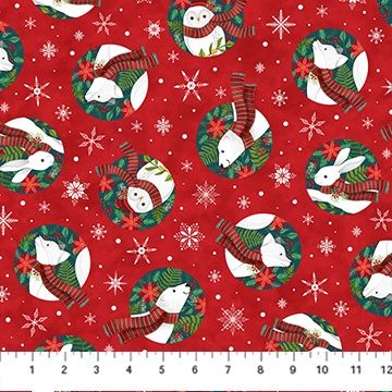 Northcott Fabrics Woodland Wishes  DP27903-24 Red Multi