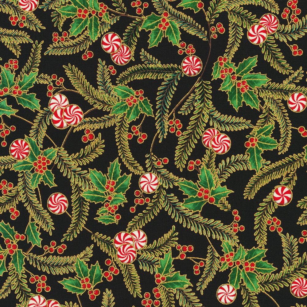 Robert Kaufman Holiday Flourish 22948-2 Black