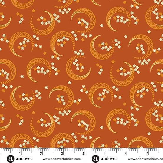Andover Fabrics Midnight Moon  A-1528-O Pumpkin
