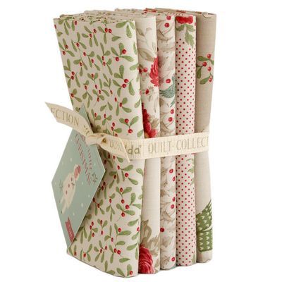 Tilda Merry Little Christmas Fat Quarter Bundle 5 pc TIL300245 Cream