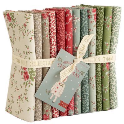 Tilda Merry Little Christmas Fat Quarter Bundle 12 pc TIL300246 Eve &amp; Noel