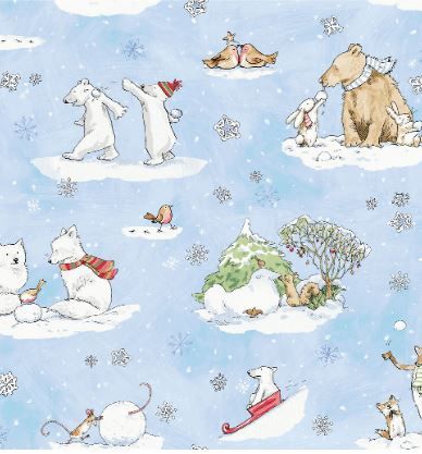 Clothworks Snowtime Y4550-29 Light Blue
