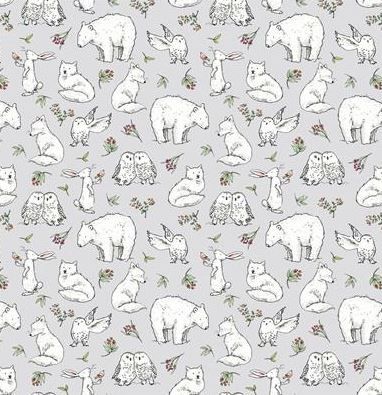 Clothworks Snowtime Y4551-5 Light Gray