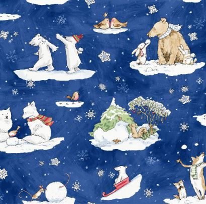 Clothworks Snowtime Y4550-30 Dark Blue