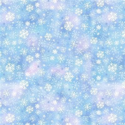 Clothworks Snowtime  Digital  Y4554-29 Light Blue