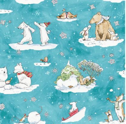 Clothworks Snowtime  Y4550-33 Aqua