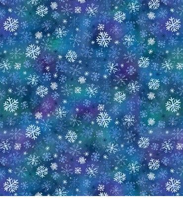 Clothworks Snowtime  Digital  Y4554-30 Dark Blue