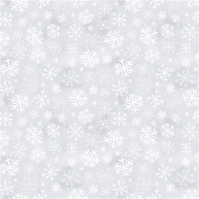 Clothworks Snowtime Flannel  Y4557-5 Light Gray