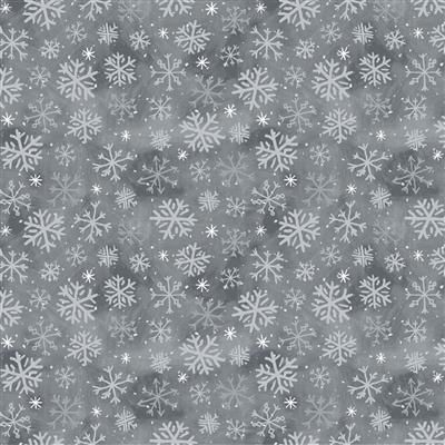 Clothworks Snowtime Flannel  Y4557-6 Gray
