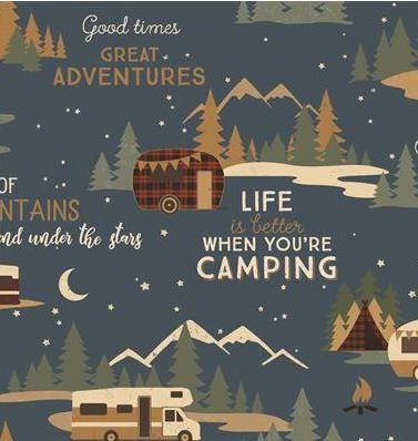 Clothworks Living the Dream Flannel Y4535-93 Light Navy