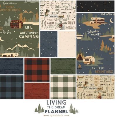 Clothworks Living the Dream Flannel 10&quot; Squares TSQ0513