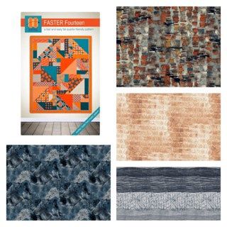 Faster Fourteen Rust &amp; Bloom Quilt Kit