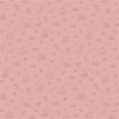 Clothworks Kitten Fun  Y4570-42 Pink