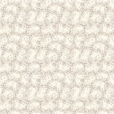 Clothworks Kitten Fun Y4569-12 Khaki