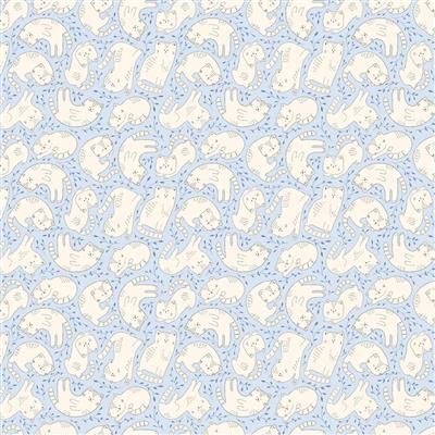 Clothworks Kitten Fun Y4569-87 Light Denim