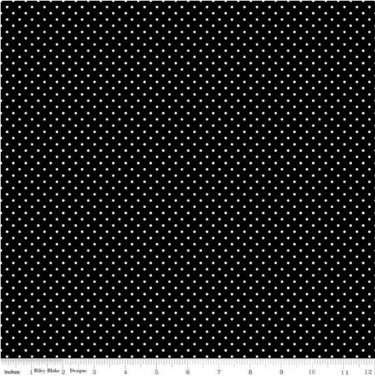 Riley Blake Designs Swiss Dot White on Black C670 110 Black