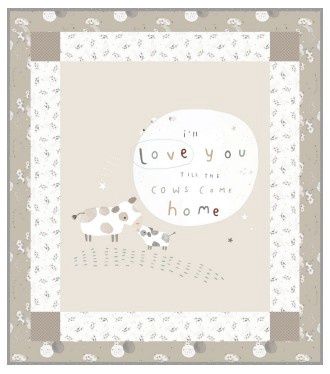 Till the Cows Come Home Panel Quilt Kit Taupe Colorway