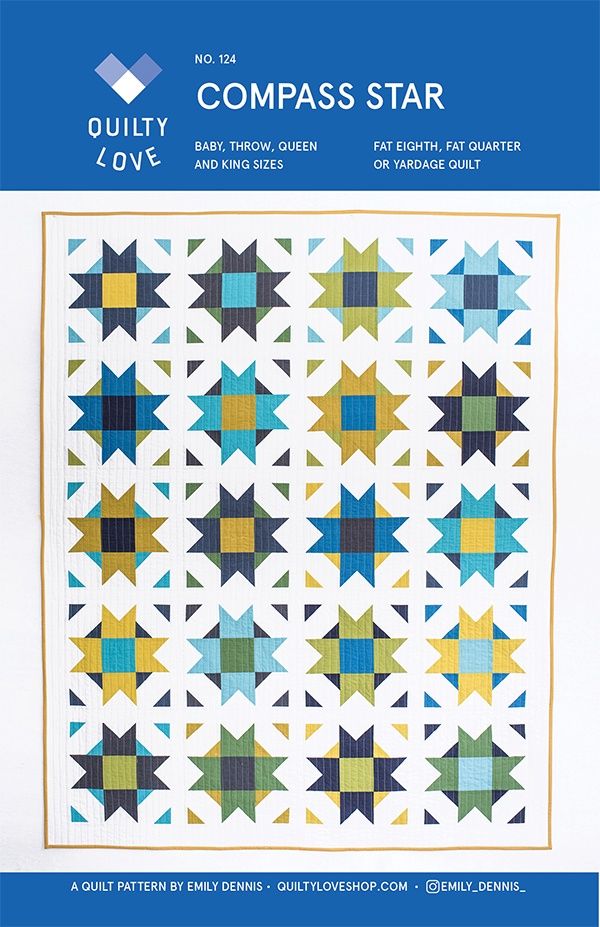 Quilty Love Compass StarPattern QLP124