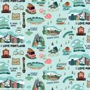 Riley Blake I Love Oregon C7580 Aqua